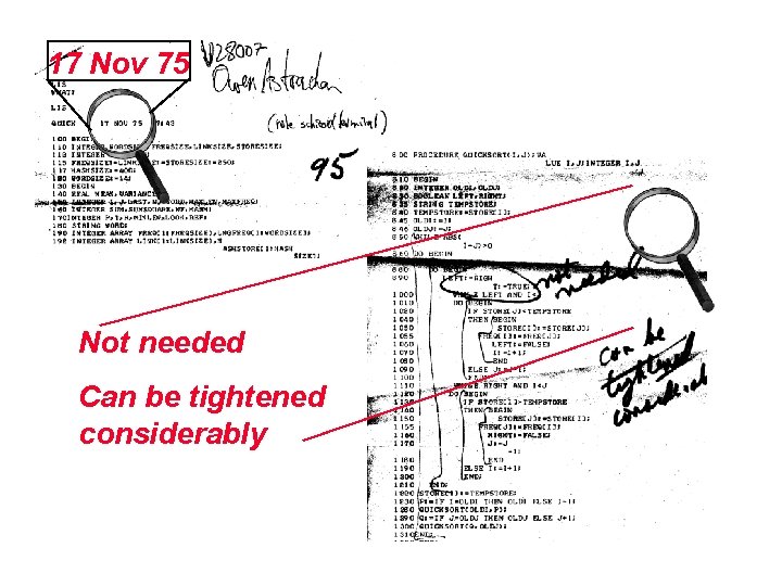 17 Nov 75 Not needed Can be tightened considerably 