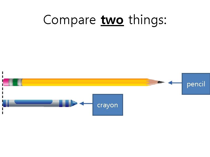 Compare two things: pencil crayon 