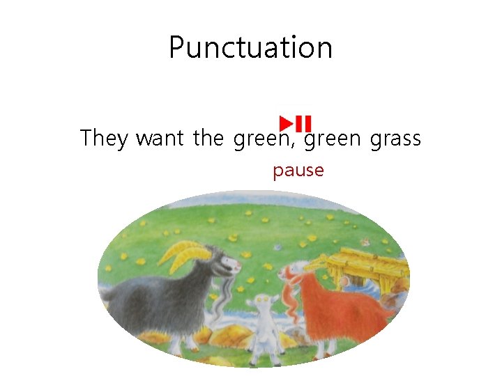 Punctuation They want the green, green grass pause 