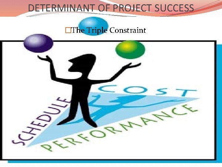 DETERMINANT OF PROJECT SUCCESS �The Triple Constraint 