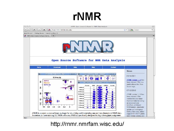 r. NMR http: //rnmr. nmrfam. wisc. edu/ 