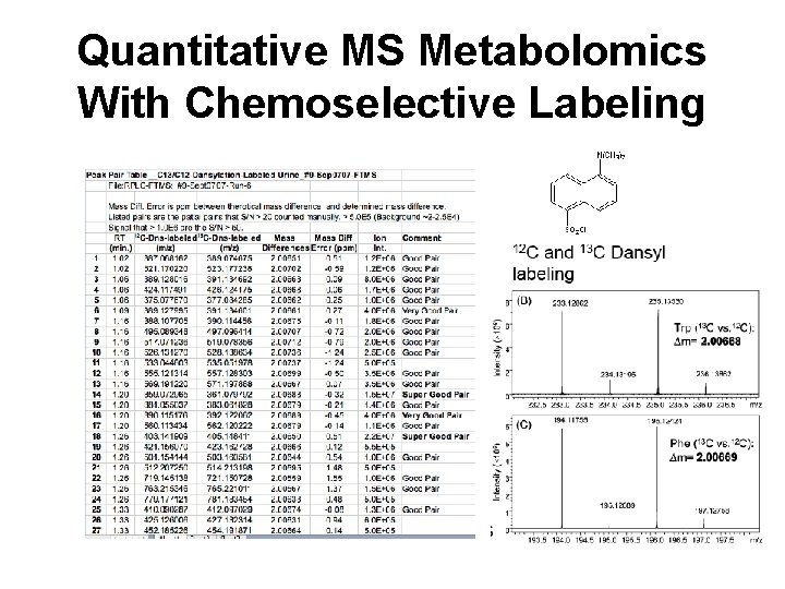 Quantitative MS Metabolomics With Chemoselective Labeling 