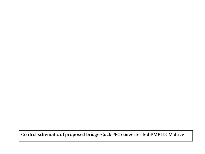 Control schematic of proposed bridge-Cuck PFC converter fed PMBLDCM drive 