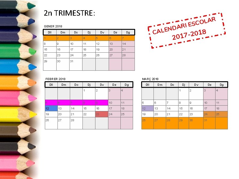 2 n TRIMESTRE: LAR O C S RI E NDA E L A C