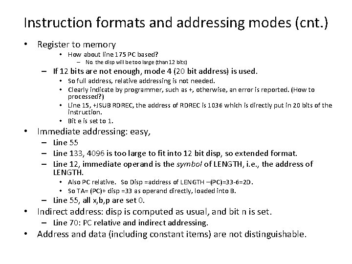 Instruction formats and addressing modes (cnt. ) • Register to memory • How about Instruction formats and addressing modes (cnt. ) • Register to memory • How about