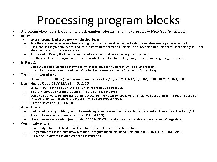 Processing program blocks • • • A program block table: block name, block number, Processing program blocks • • • A program block table: block name, block number,
