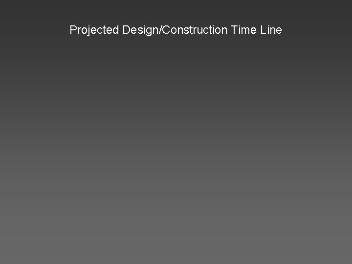 Projected Design/Construction Time Line 