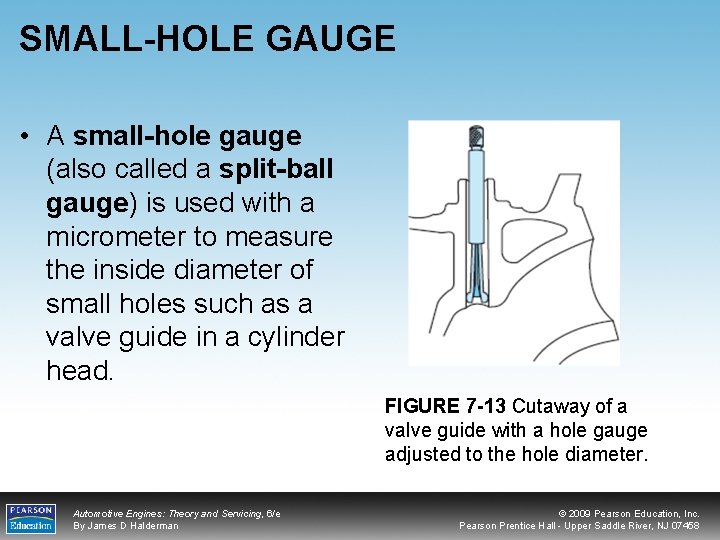 SMALL-HOLE GAUGE • A small-hole gauge (also called a split-ball gauge) is used with