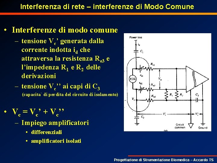 Interferenza di rete – interferenze di Modo Comune • Interferenze di modo comune –