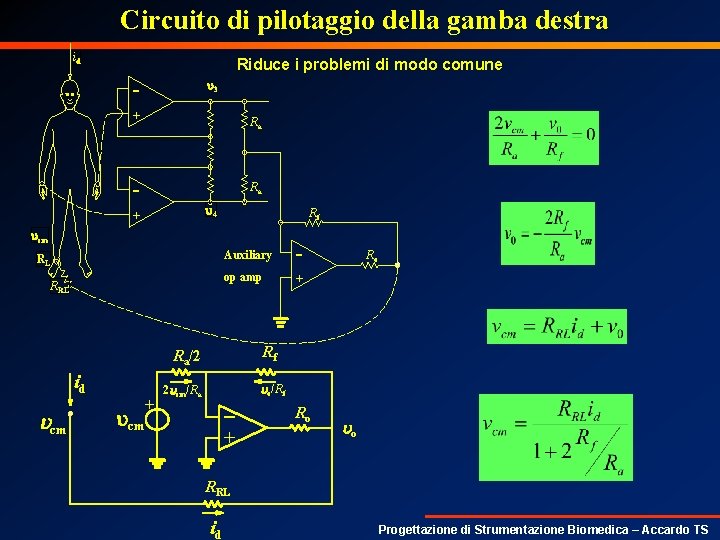 Circuito di pilotaggio della gamba destra id Riduce i problemi di modo comune u