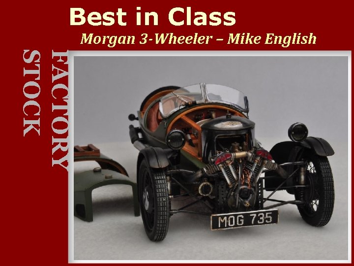 Best in Class Morgan 3 -Wheeler – Mike English FACTORY STOCK 