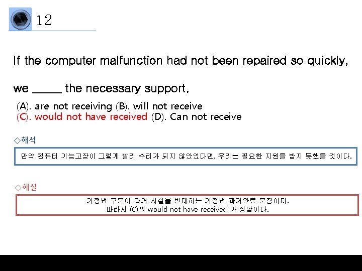 12 If the computer malfunction had not been repaired so quickly, we _____ the