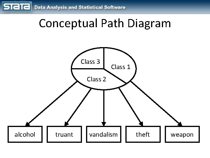 Conceptual Path Diagram Class 3 Class 1 Class 2 alcohol truant vandalism theft weapon