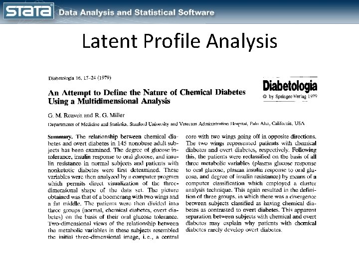 Latent Profile Analysis Latent Profile Analysis