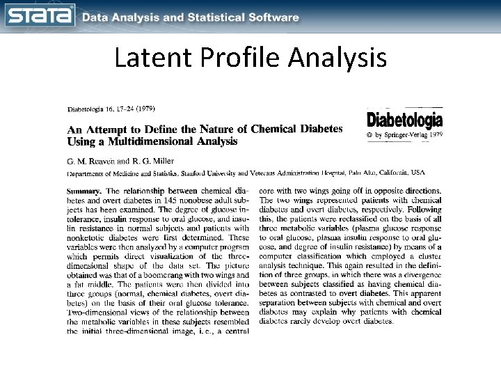 Latent Profile Analysis 