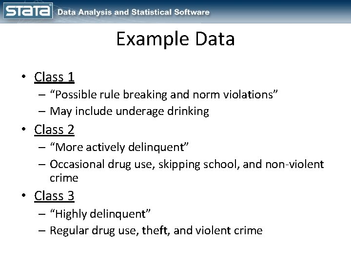 Example Data • Class 1 – “Possible rule breaking and norm violations” – May Example Data • Class 1 – “Possible rule breaking and norm violations” – May