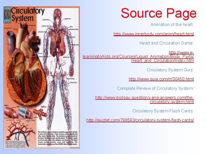 Source Page Animation of the heart: http: //www. innerbody. com/anim/heart. html Heart and Circulation