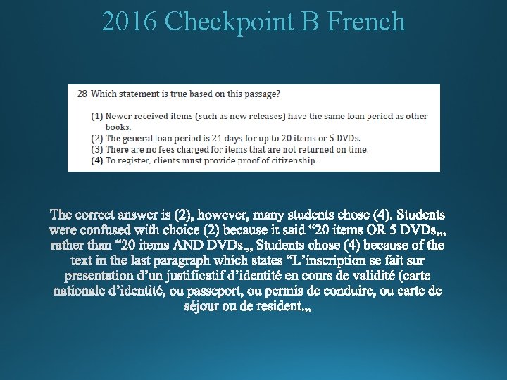 2016 Checkpoint B French 