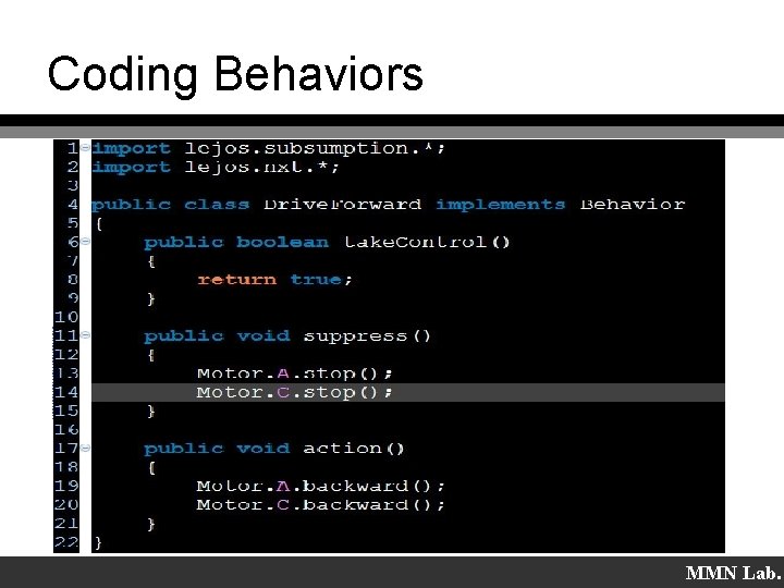 Coding Behaviors MMN Lab. 