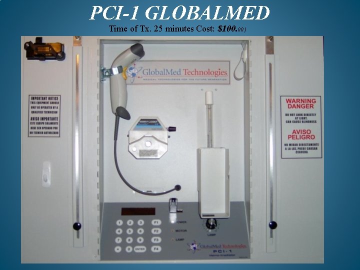 PCI-1 GLOBALMED Time of Tx. 25 minutes Cost: $100. 00 ) 