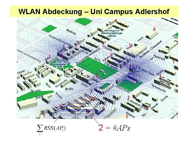 WLAN Abdeckung – Uni Campus Adlershof 2 = #APs 