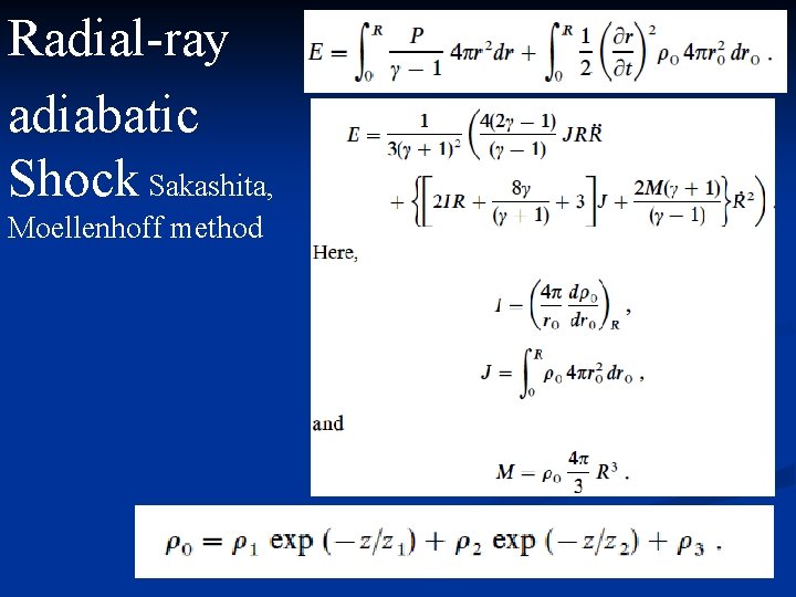 Radial-ray adiabatic Shock Sakashita, Moellenhoff method 