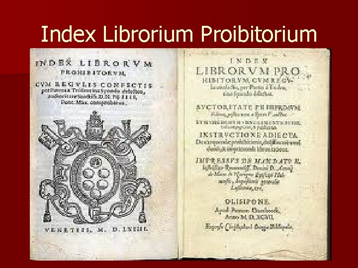 Index Librorium Proibitorium 