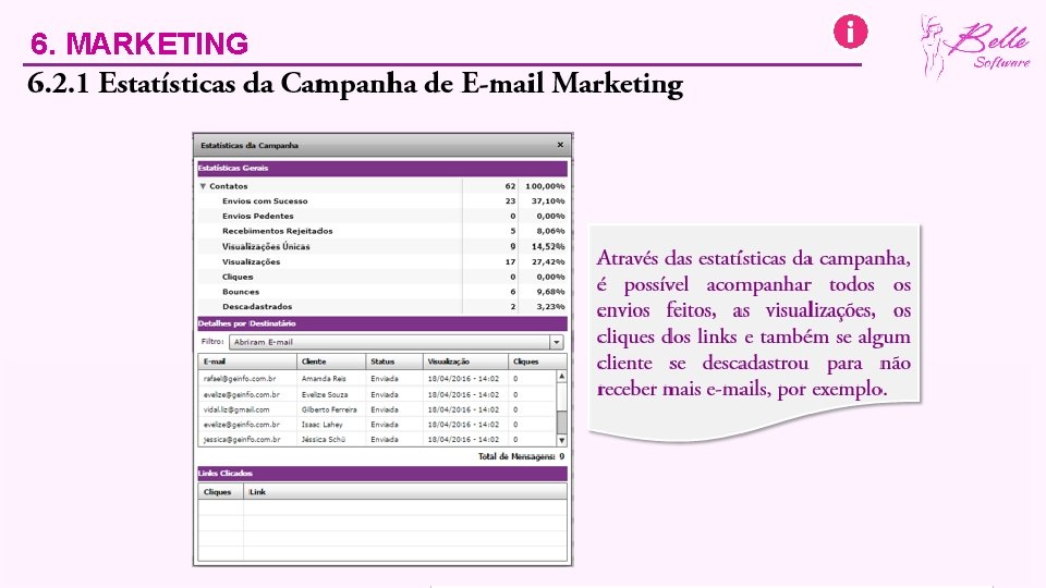 6. MARKETING 6. 2 E-mail Marketing Após o envio, os clientes receberão o e-mail