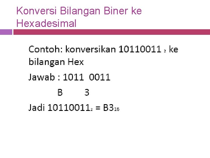 Konversi Bilangan Biner ke Hexadesimal 