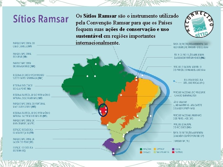 Os Sítios Ramsar são o instrumento utilizado pela Convenção Ramsar para que os Países