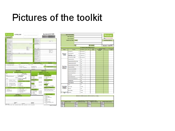 Pictures of the toolkit 