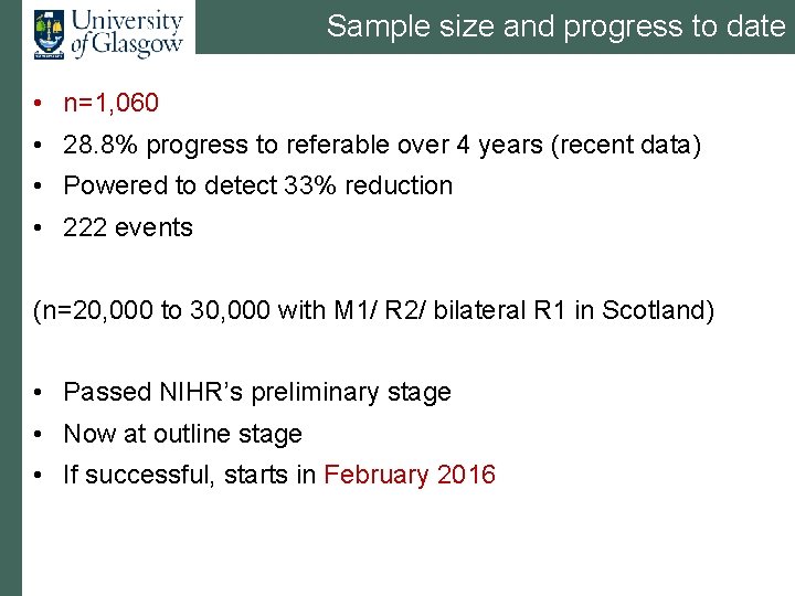 Sample size and progress to date • n=1, 060 • 28. 8% progress to