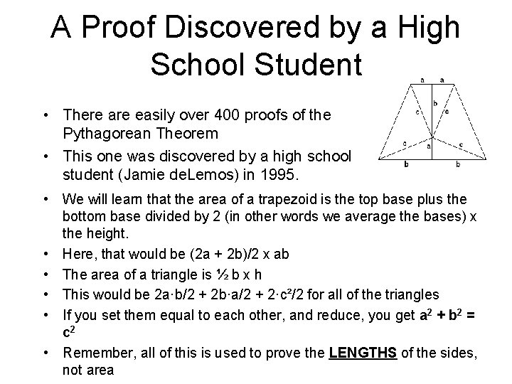 A Proof Discovered by a High School Student • There are easily over 400