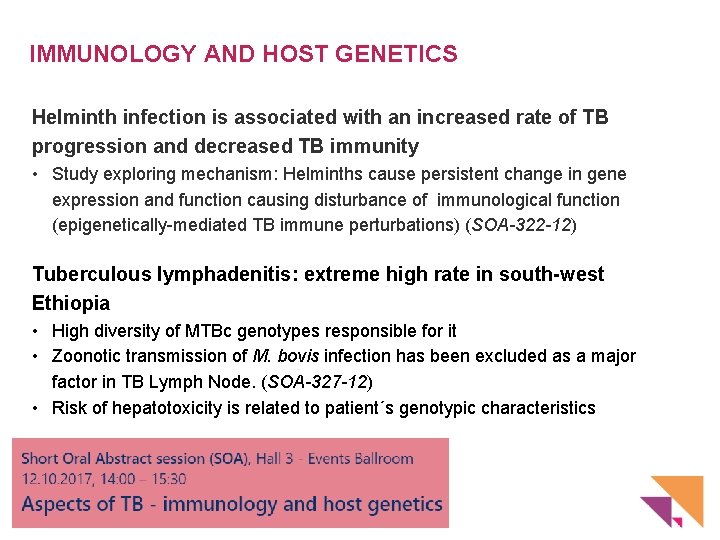 IMMUNOLOGY AND HOST GENETICS Helminth infection is associated with an increased rate of TB