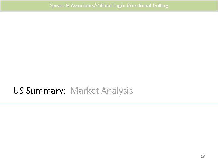 Spears & Associates/Oilfield Logix: Directional Drilling US Summary: Market Analysis 18 