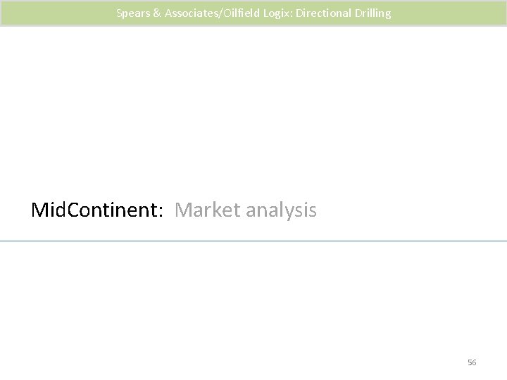 Spears & Associates/Oilfield Logix: Directional Drilling Mid. Continent: Market analysis 56 