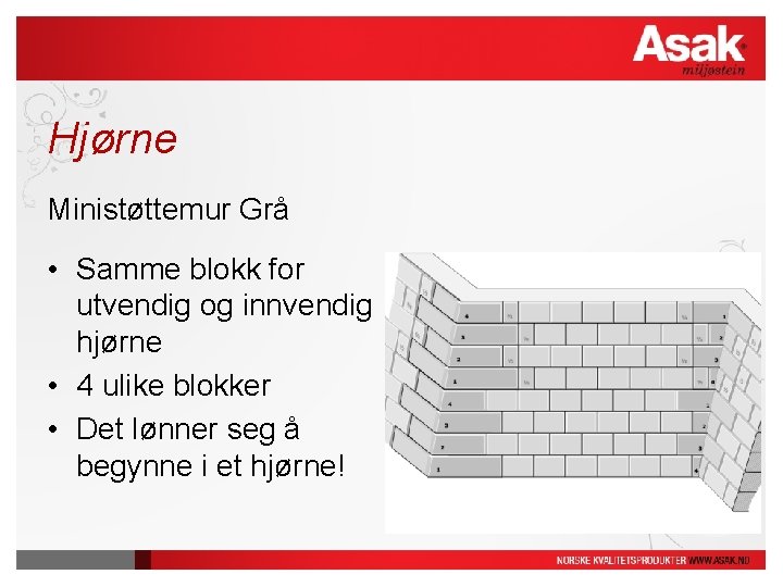 Hjørne Ministøttemur Grå • Samme blokk for utvendig og innvendig hjørne • 4 ulike Hjørne Ministøttemur Grå • Samme blokk for utvendig og innvendig hjørne • 4 ulike