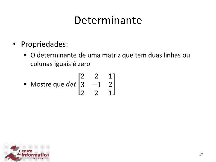 Determinante • 17 