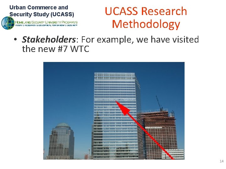 Urban Commerce and Security Study (UCASS) UCASS Research Methodology • Stakeholders: For example, we