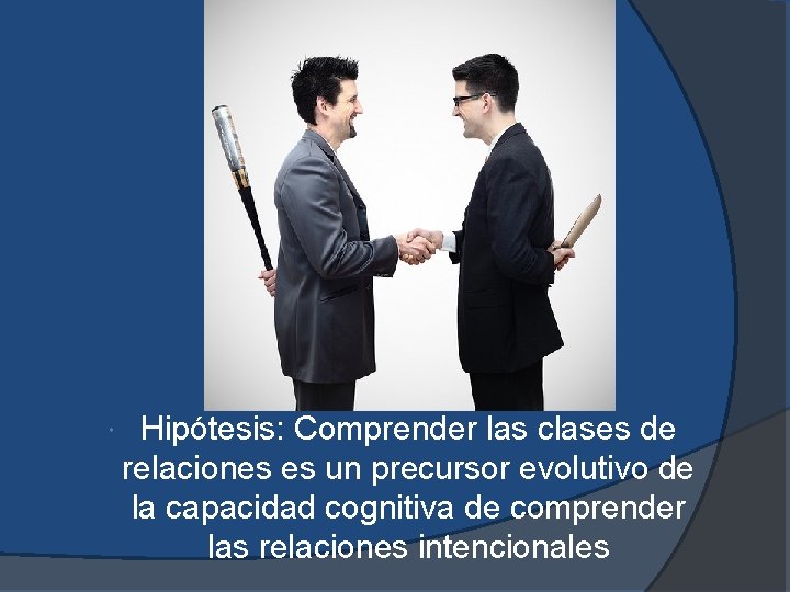  Hipótesis: Comprender las clases de relaciones es un precursor evolutivo de la capacidad