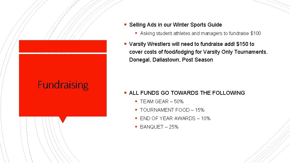 § Selling Ads in our Winter Sports Guide § Asking student athletes and managers