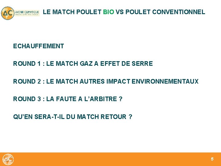 LE MATCH POULET BIO VS POULET CONVENTIONNEL ECHAUFFEMENT ROUND 1 : LE MATCH GAZ