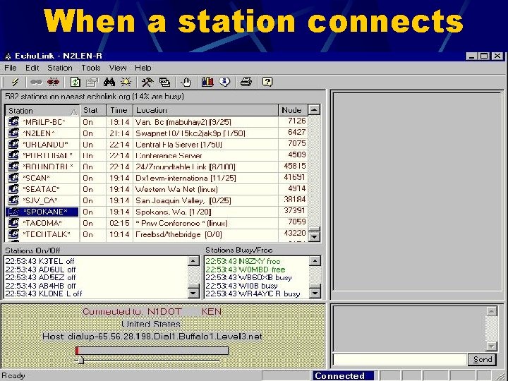When a station connects 