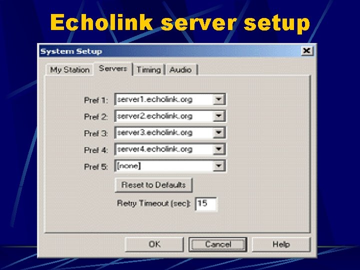 Echolink server setup 