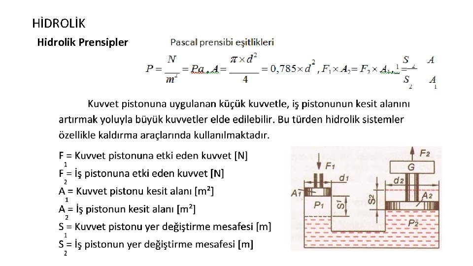 HİDROLİK Hidrolik Prensipler 