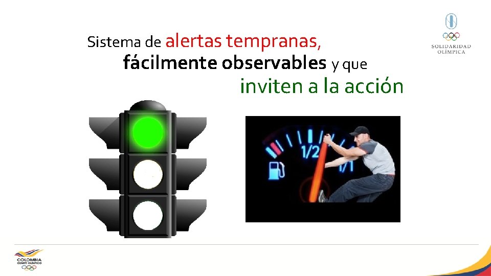 Sistema de alertas tempranas, fácilmente observables y que inviten a la acción 