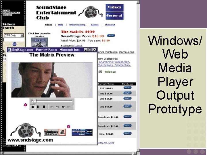 Windows/ Web Media Player Output Prototype 31 