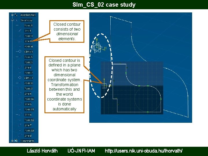Slm_CS_02 case study Closed contour consists of two dimensional elements. Closed contour is defined