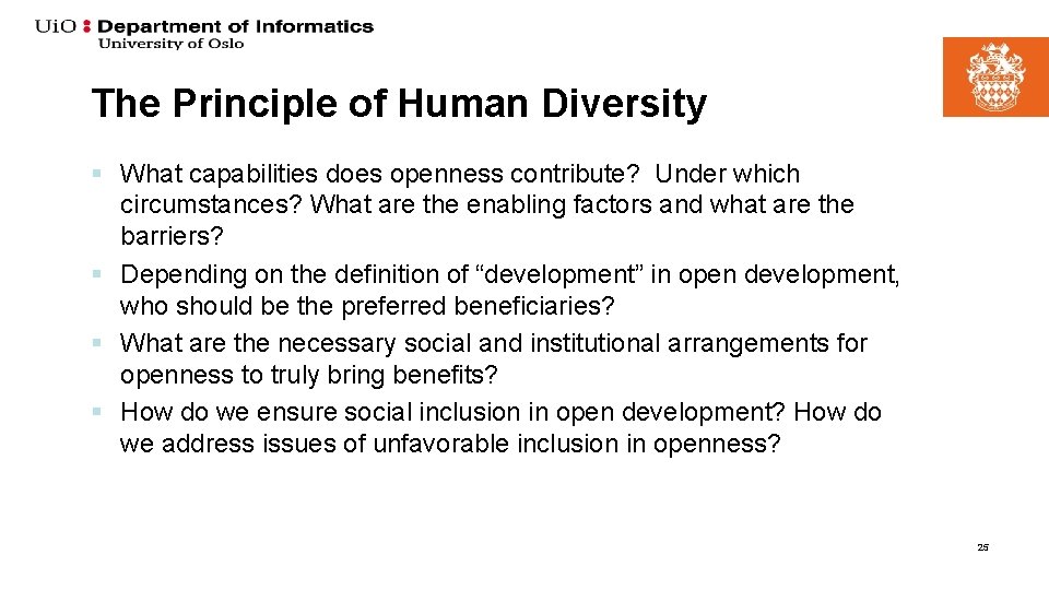 The Principle of Human Diversity § What capabilities does openness contribute? Under which circumstances?