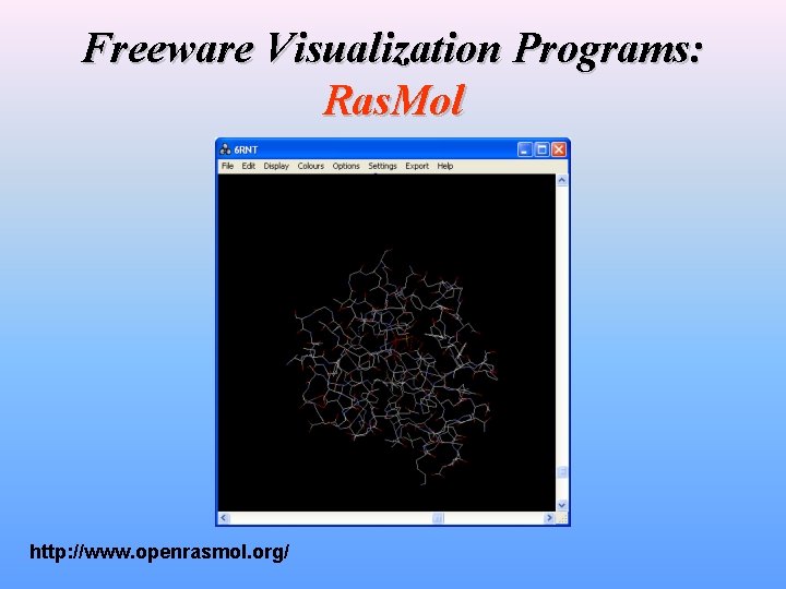 Freeware Visualization Programs: Ras. Mol http: //www. openrasmol. org/ 